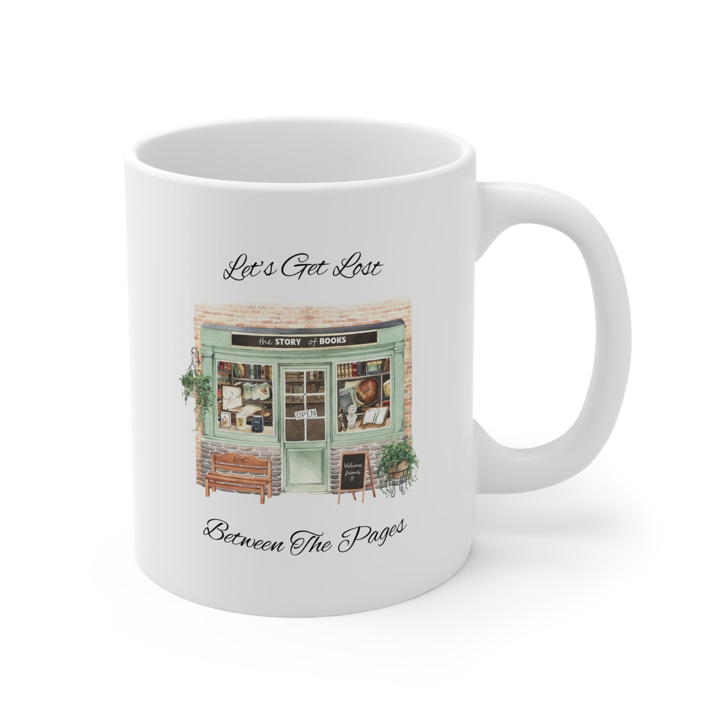 "Let’s Get Lost Between the Pages" Book Lover’s Ceramic Coffee Cups, 11oz