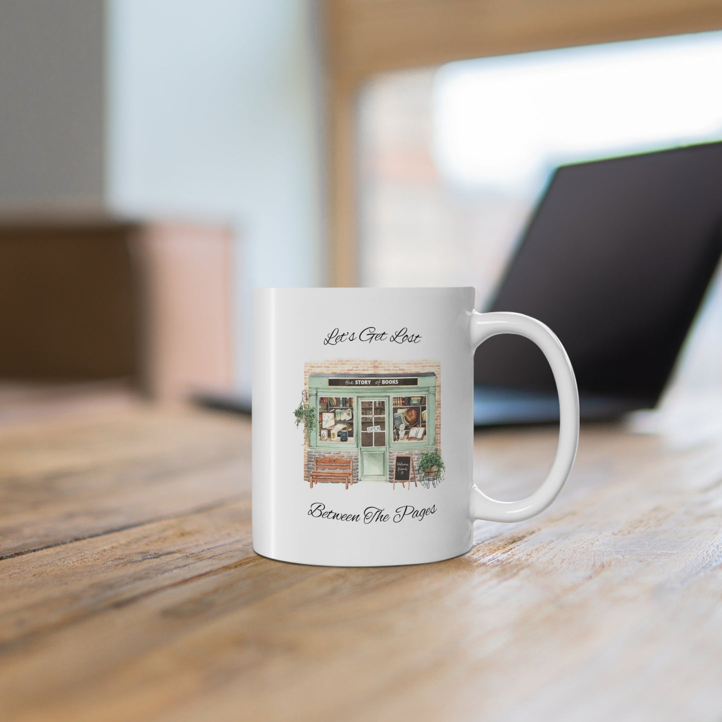 "Let’s Get Lost Between the Pages" Book Lover’s Ceramic Coffee Cups, 11oz