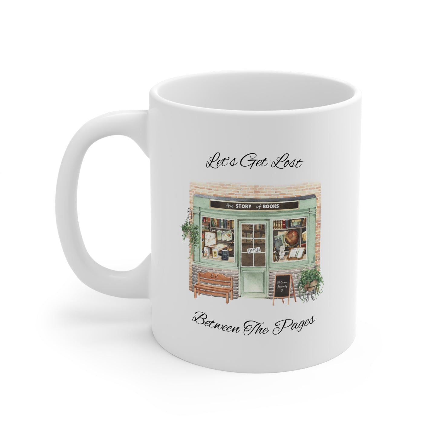 "Let’s Get Lost Between the Pages" Book Lover’s Ceramic Coffee Cups, 11oz